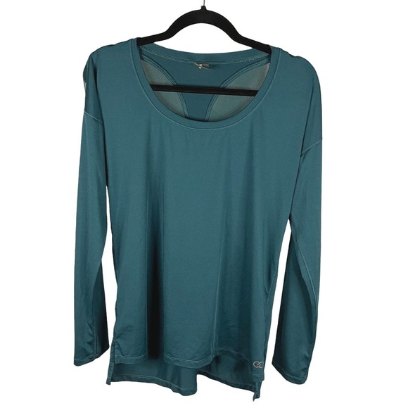 Calia by Carrie Underwood Size M Move Mesh Long Sleeve Top Athleisure Teal Green - Picture 1 of 8